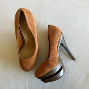 Jessica Simpson “JP Colie” round toe leather heel